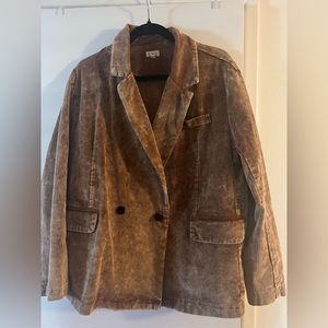 Lightweight double breasted corduroy blazer
